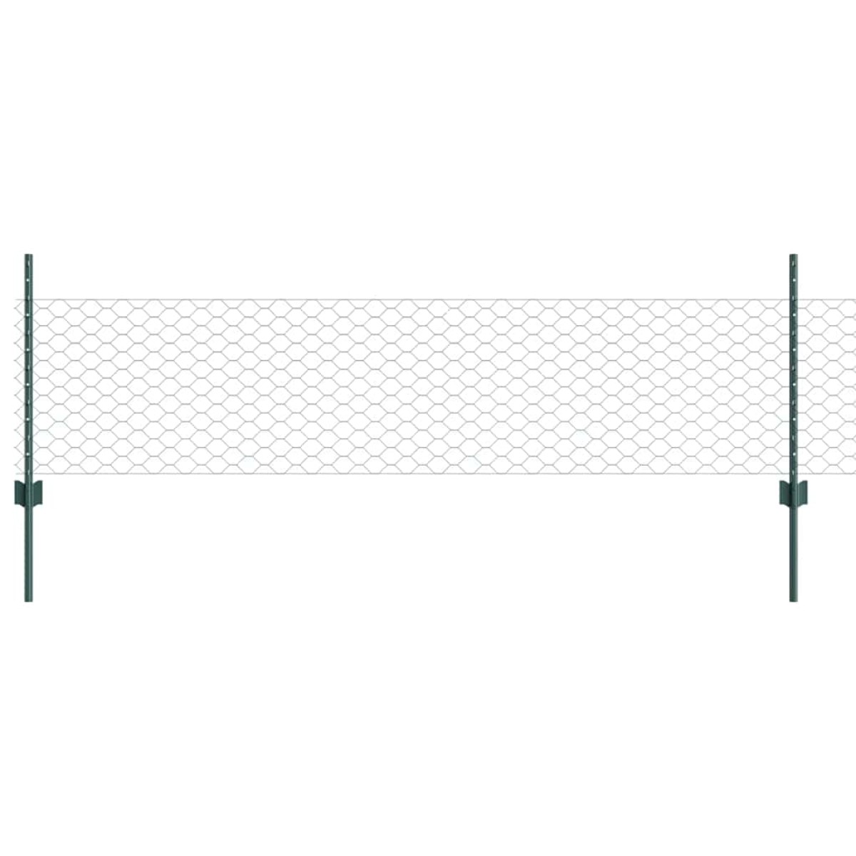 vidaXL Εξαγωνική Φράχτη με Στύλο 25 x 0,5 m PVC-Επικαλυμμένο Ατσάλι