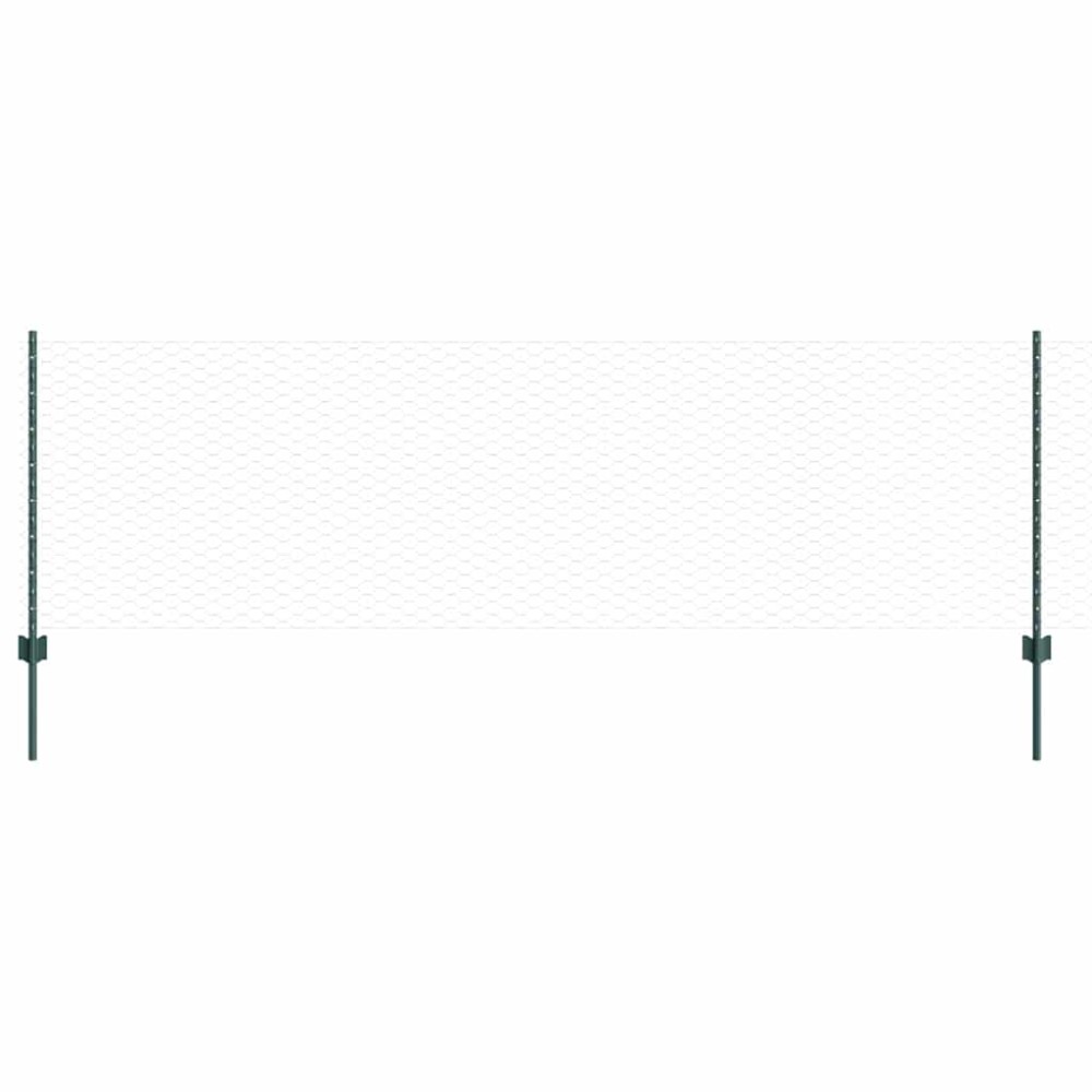 vidaXL Εξαγωνική Φράχτη με Στύλο 25 x 0,8 m PVC-Επικαλυμμένο Ατσάλι