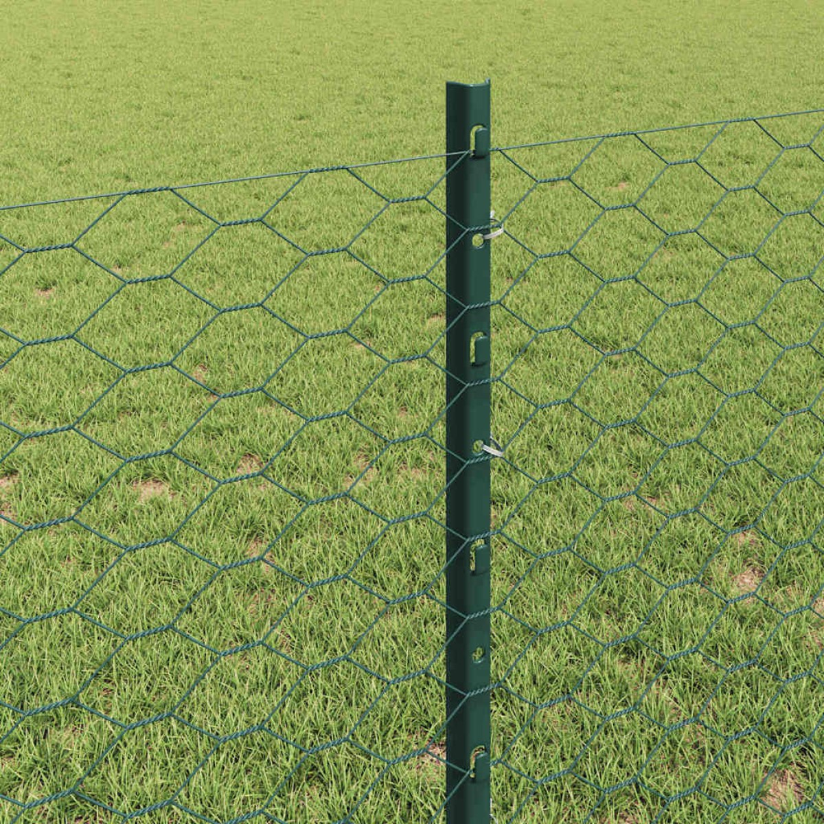vidaXL Εξαγωνική Φράχτη με Στύλο 25 x 0,8 m PVC-Επικαλυμμένο Ατσάλι