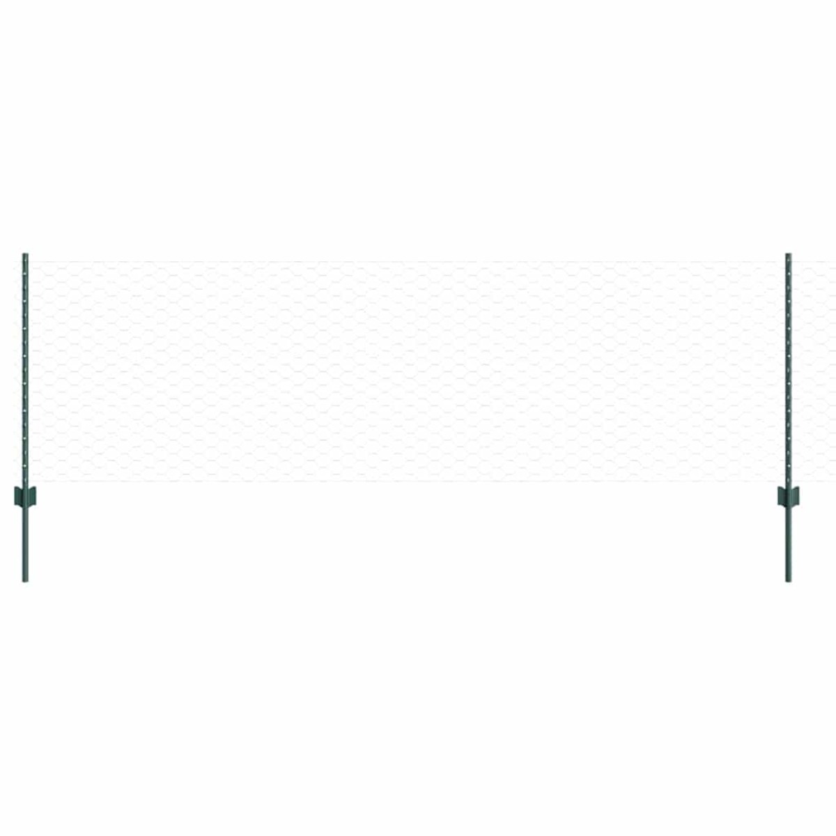 vidaXL Εξαγωνική Φράχτη με Στύλο 25 x 0,8 m PVC-Επικαλυμμένο Ατσάλι