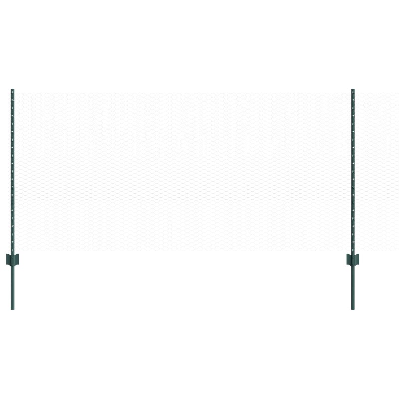 vidaXL Εξαγωνική Φράχτη με Στύλο 25 x 1 m PVC-Επικαλυμμένο Ατσάλι