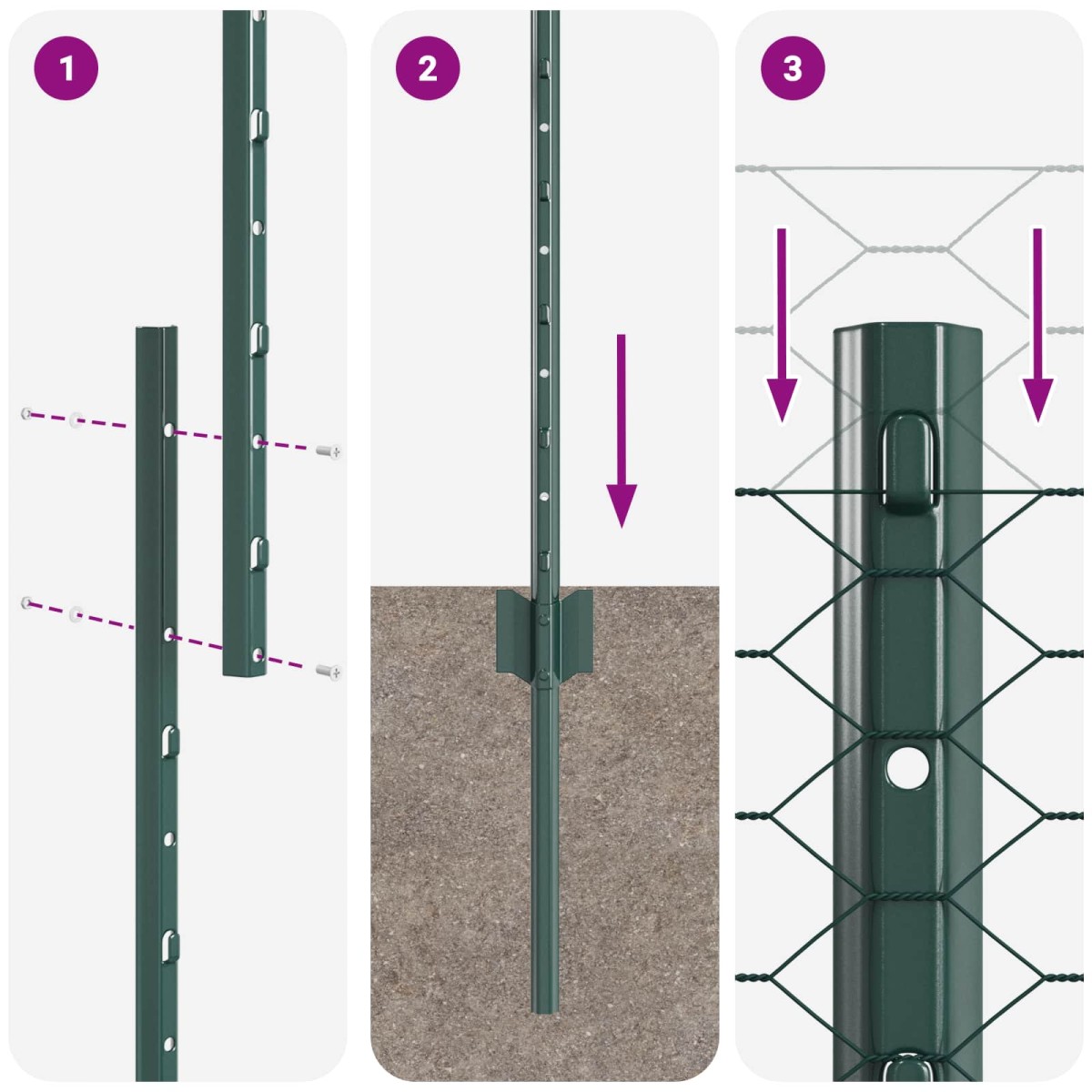 vidaXL Εξαγωνική Φράχτη με Στύλο 25 x 1 m PVC-Επικαλυμμένο Ατσάλι
