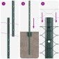 vidaXL Εξαγωνική Φράχτη με Στύλο 25 x 1 m PVC-Επικαλυμμένο Ατσάλι