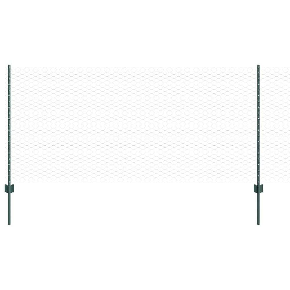 vidaXL Εξαγωνική Φράχτη με Στύλο 25 x 1 m PVC-Επικαλυμμένο Ατσάλι