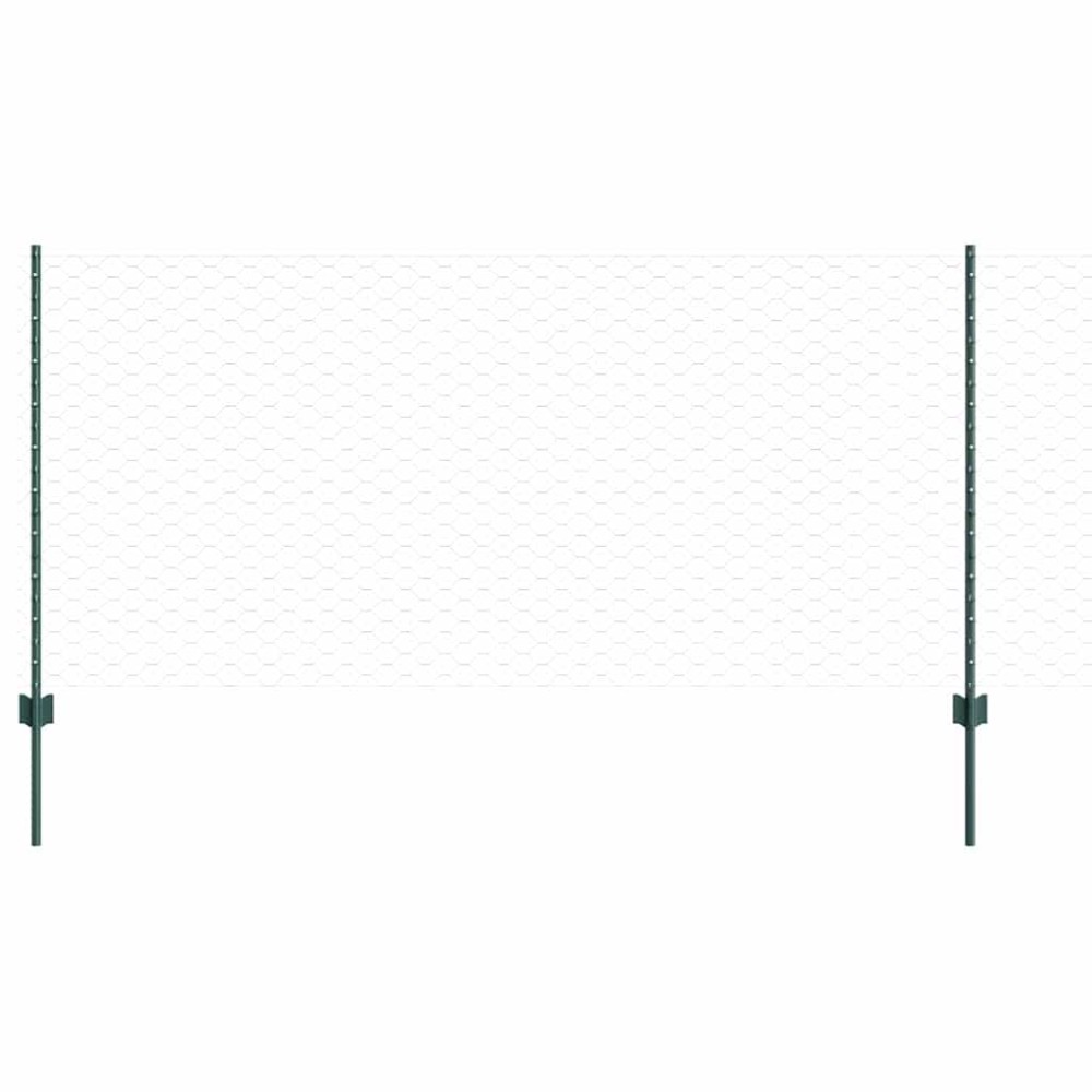 vidaXL Εξαγωνική Φράχτη με Στύλο 25 x 1 m PVC-Επικαλυμμένο Ατσάλι