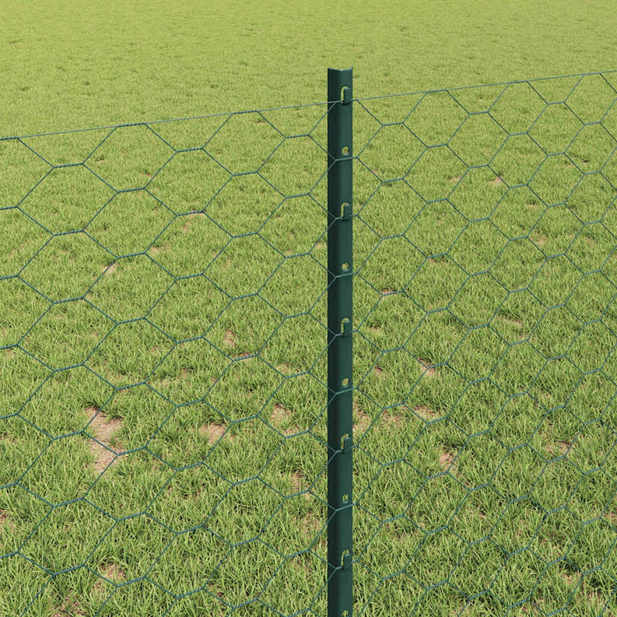 vidaXL Εξαγωνική Φράχτη με Στύλο 25 x 1 m PVC-Επικαλυμμένο Ατσάλι