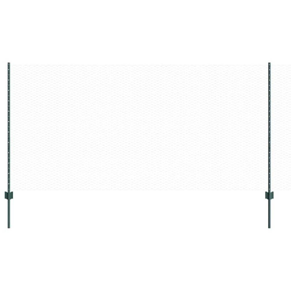 vidaXL Εξαγωνική Φράχτη με Στύλο 25 x 1,2 μ PVC-Επικαλυμμένο Ατσάλι