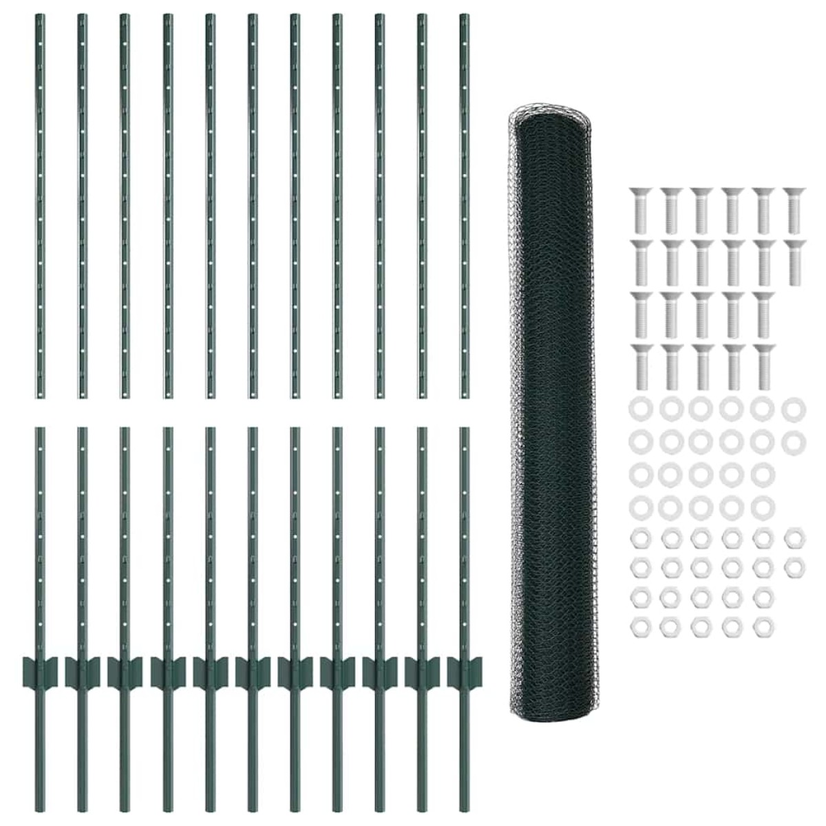 vidaXL Εξαγωνική Φράχτη με Στύλο 25 x 1,2 μ PVC-Επικαλυμμένο Ατσάλι