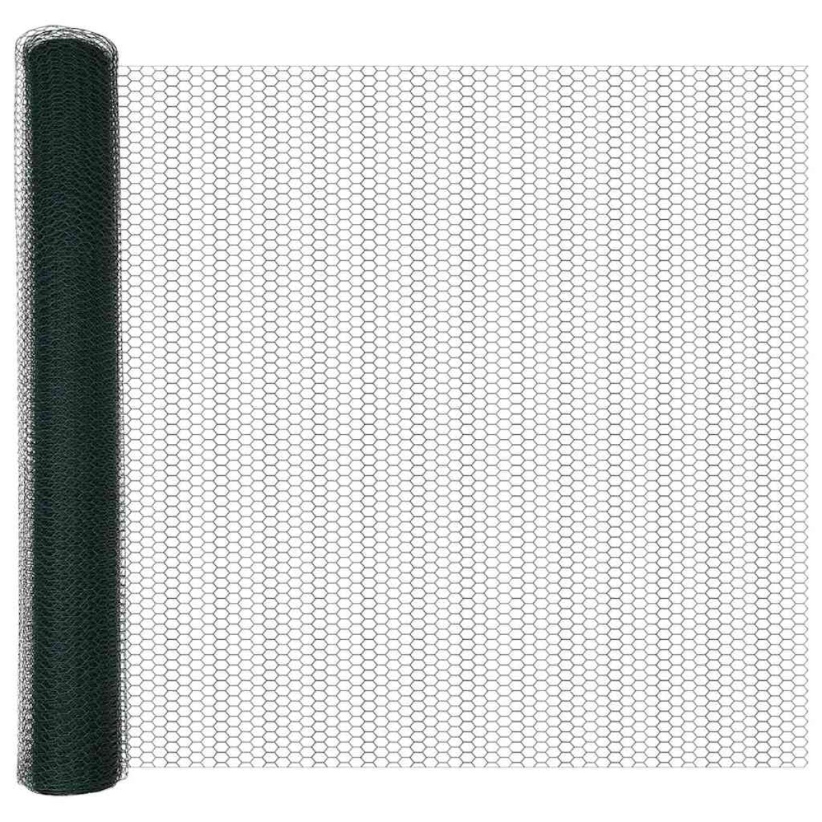 vidaXL Εξαγωνική Φράχτη με Στύλο 25 x 1,2 μ PVC-Επικαλυμμένο Ατσάλι