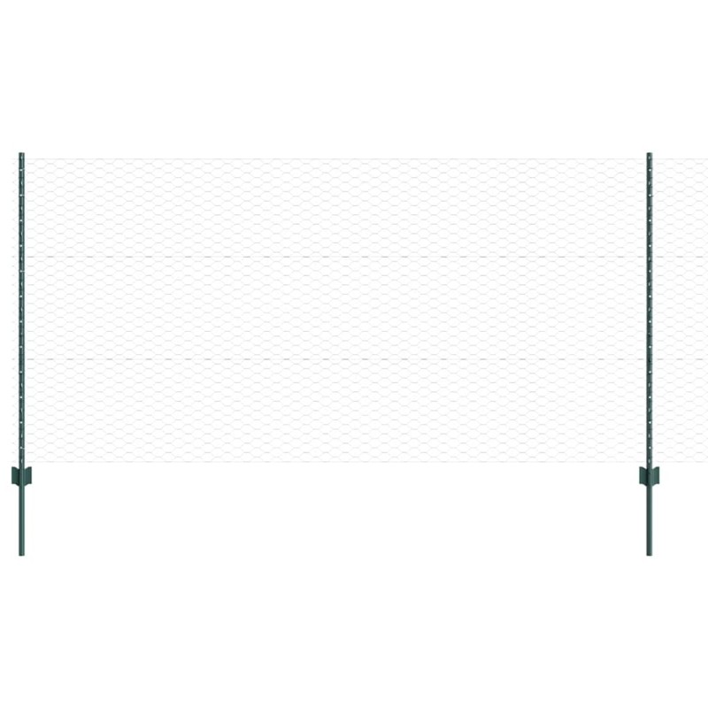 vidaXL Εξαγωνική Φράχτη με Στύλο 25 x 1,2 μ PVC-Επικαλυμμένο Ατσάλι