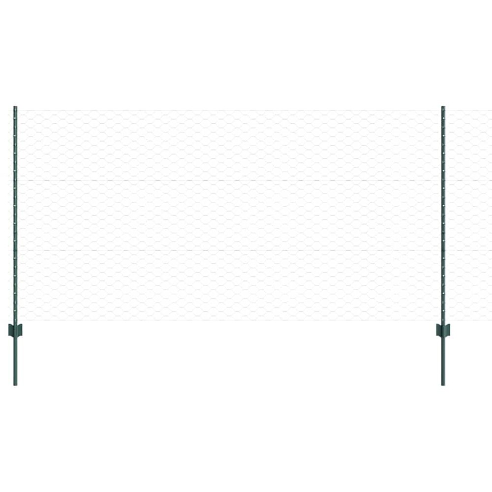 vidaXL Εξαγωνική Φράχτη με Στύλο 25 x 1,2 μ PVC-Επικαλυμμένο Ατσάλι