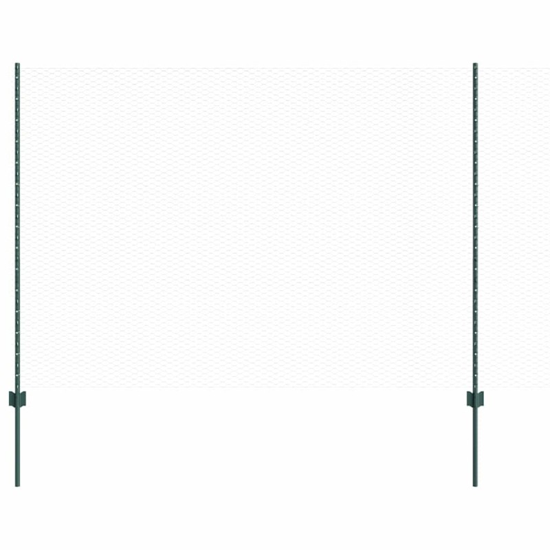 vidaXL Εξαγωνική Φράχτη με Στύλο 25 x 1,5 m PVC-Επικαλυμμένο Ατσάλι