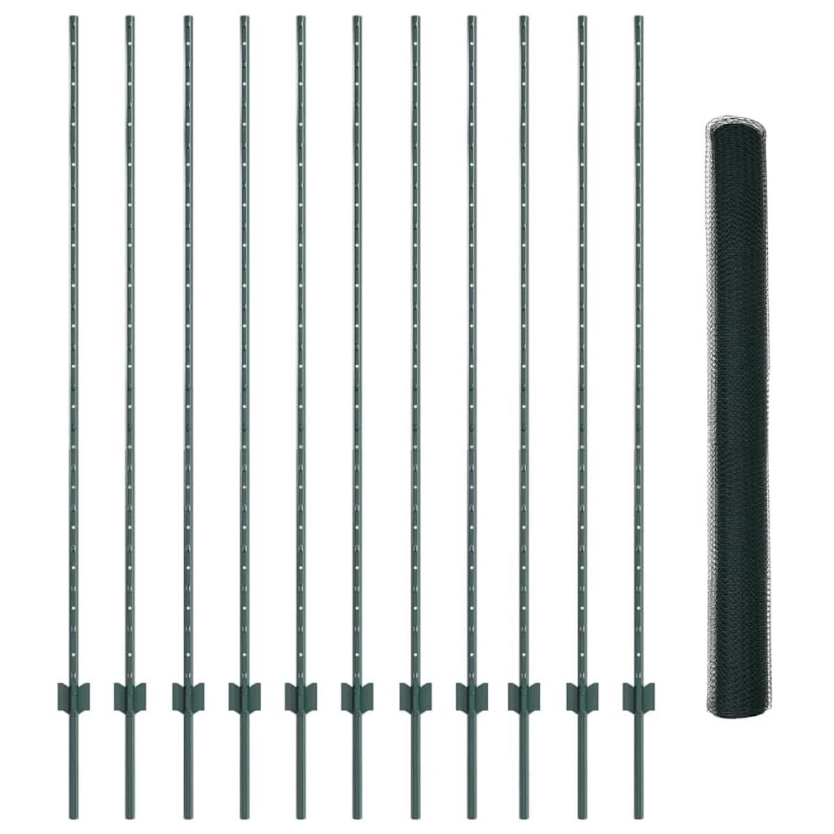 vidaXL Εξαγωνική Φράχτη με Στύλο 25 x 1,5 m PVC-Επικαλυμμένο Ατσάλι