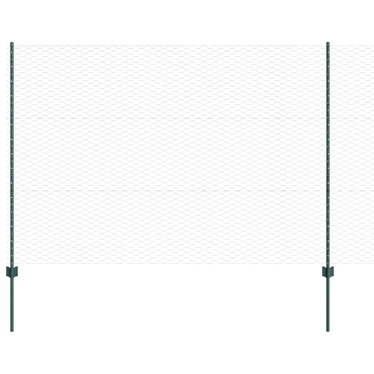vidaXL Εξαγωνική Φράχτη με Στύλο 25 x 1,5 m PVC-Επικαλυμμένο Ατσάλι