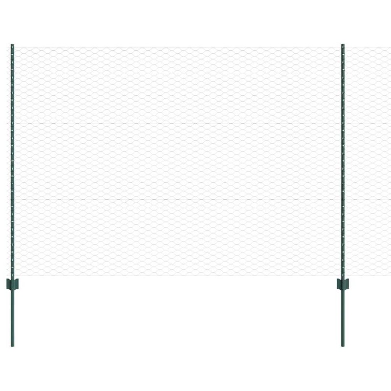vidaXL Εξαγωνική Φράχτη με Στύλο 25 x 1,5 m PVC-Επικαλυμμένο Ατσάλι