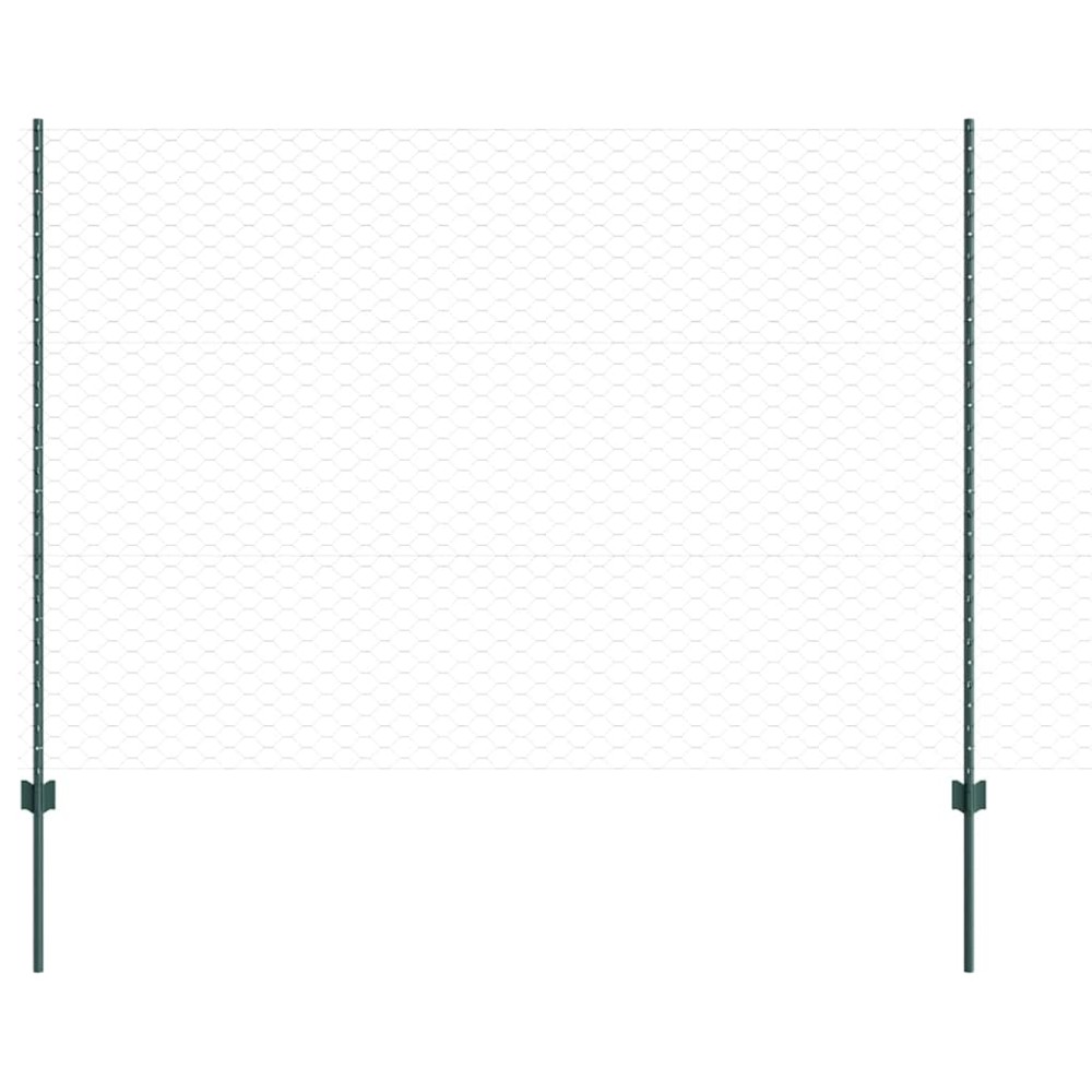 vidaXL Εξαγωνική Φράχτη με Στύλο 25 x 1,5 m PVC-Επικαλυμμένο Ατσάλι