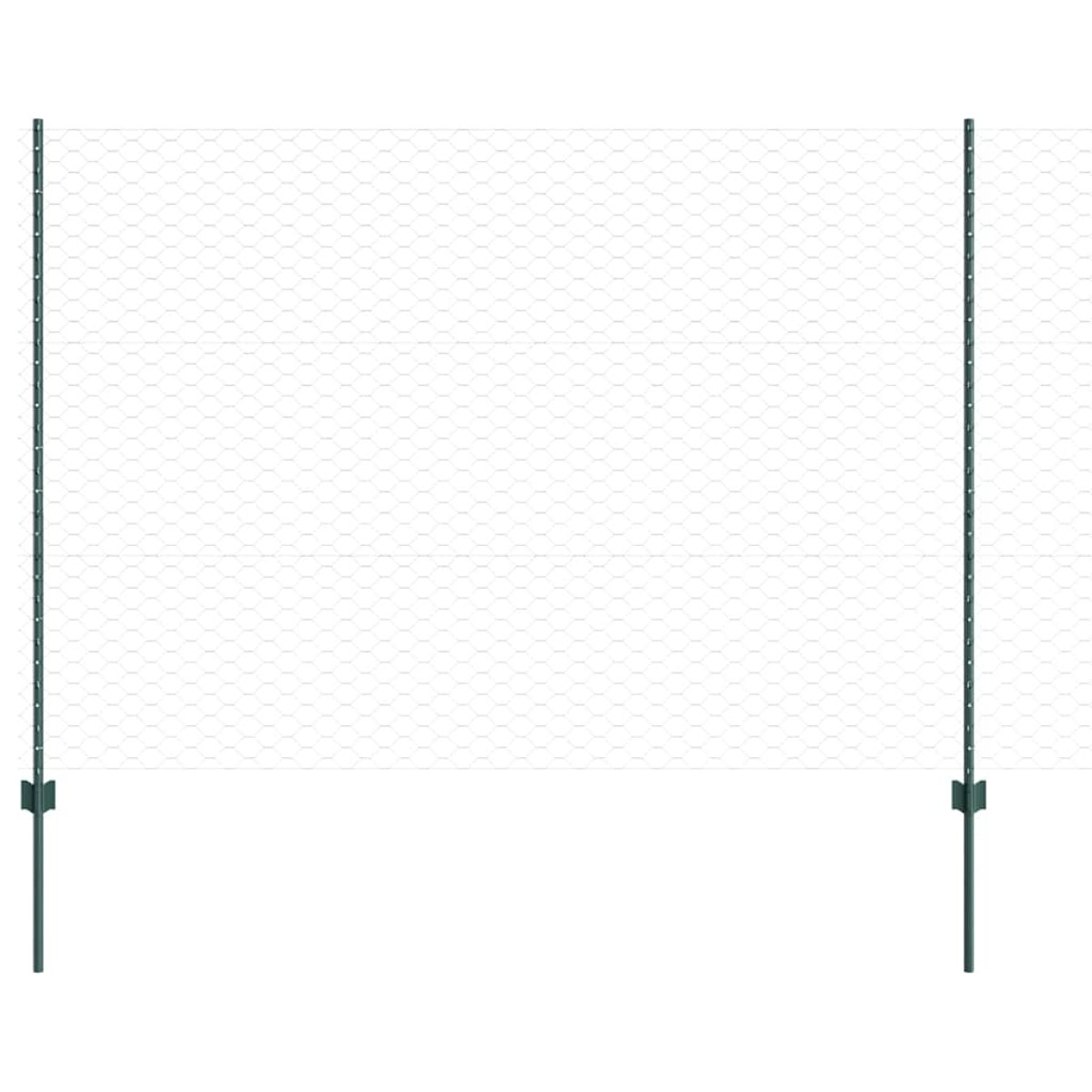 vidaXL Εξαγωνική Φράχτη με Στύλο 25 x 1,5 m PVC-Επικαλυμμένο Ατσάλι