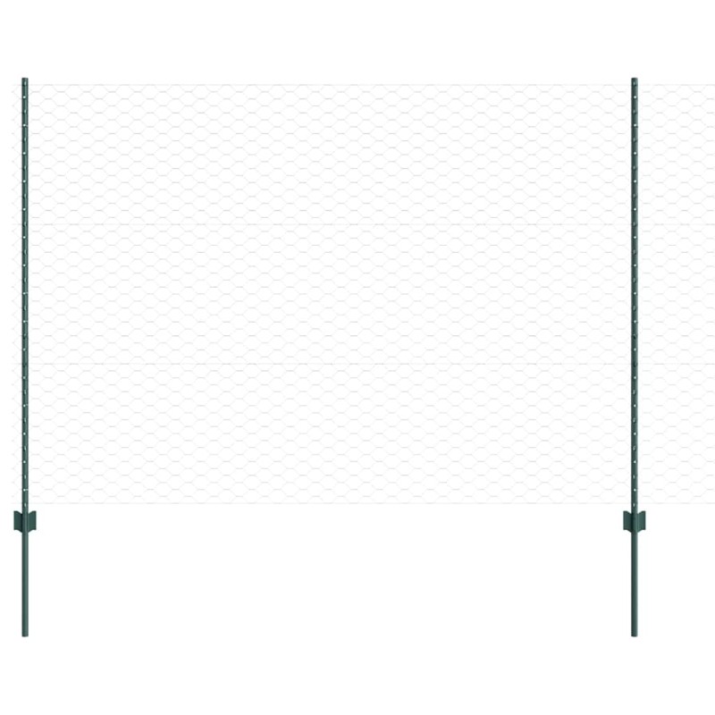 vidaXL Εξαγωνική Φράχτη με Στύλο 25 x 1,5 m PVC-Επικαλυμμένο Ατσάλι