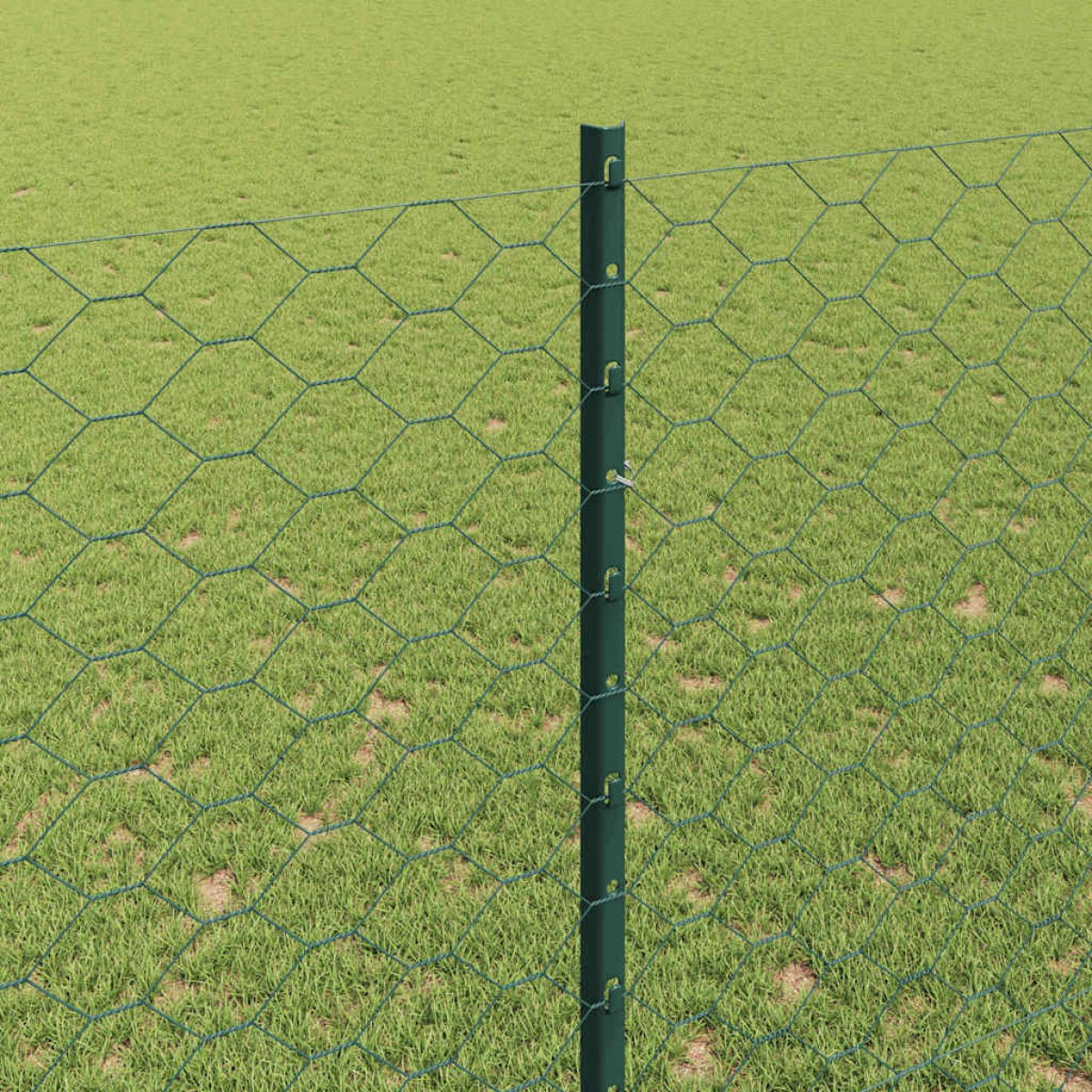 vidaXL Εξαγωνική Φράχτη με Στύλο 25 x 1,5 m PVC-Επικαλυμμένο Ατσάλι