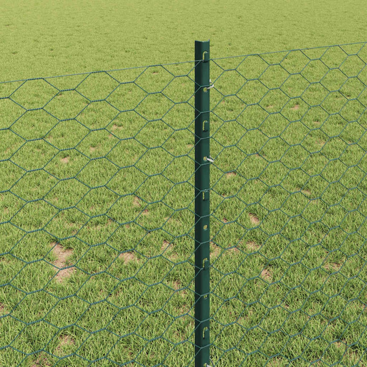 vidaXL Εξαγωνική Φράχτη με Στύλο 50 x 1 m PVC-Επικαλυμμένο Ατσάλι
