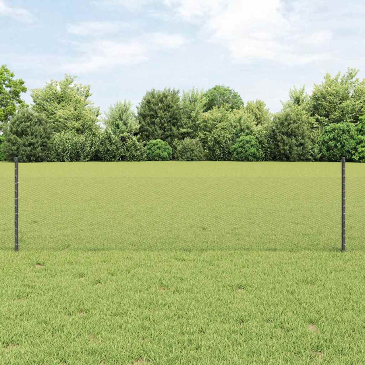 vidaXL Εξαγωνική Φράχτη με Στύλο 25 x 0,5 m PVC-Επικαλυμμένο Ατσάλι