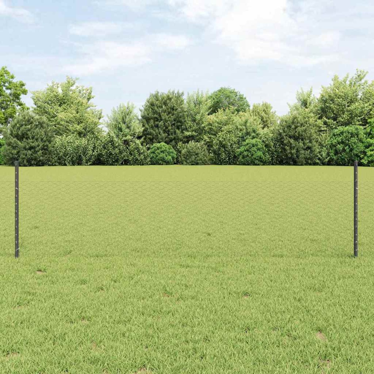 vidaXL Εξαγωνική Φράχτη με Στύλο 25 x 0,5 m PVC-Επικαλυμμένο Ατσάλι
