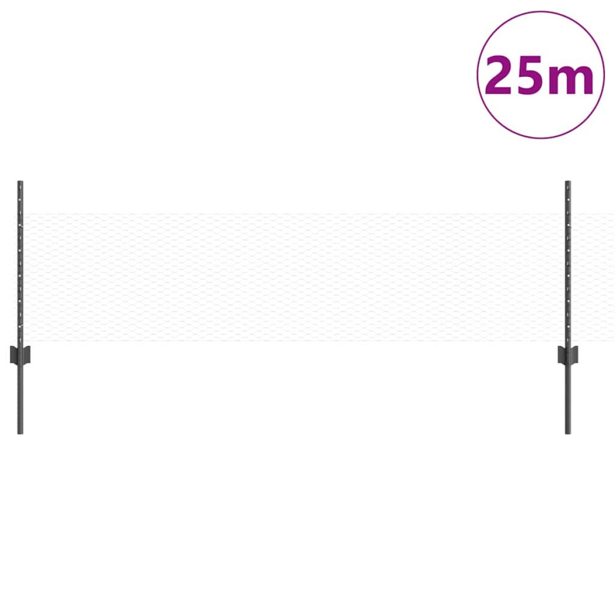 vidaXL Εξαγωνική Φράχτη με Στύλο 25 x 0,5 m PVC-Επικαλυμμένο Ατσάλι