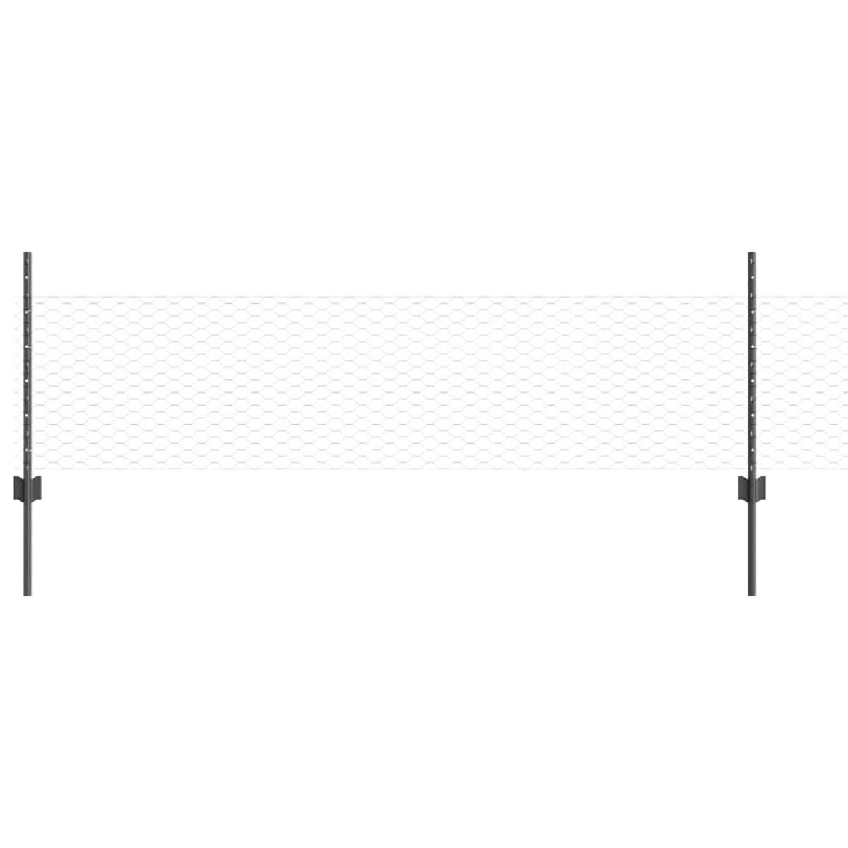 vidaXL Εξαγωνική Φράχτη με Στύλο 25 x 0,5 m PVC-Επικαλυμμένο Ατσάλι