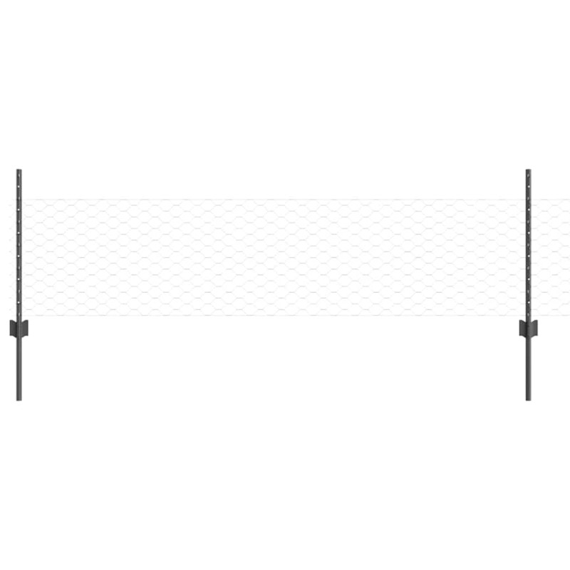 vidaXL Εξαγωνική Φράχτη με Στύλο 25 x 0,5 m PVC-Επικαλυμμένο Ατσάλι