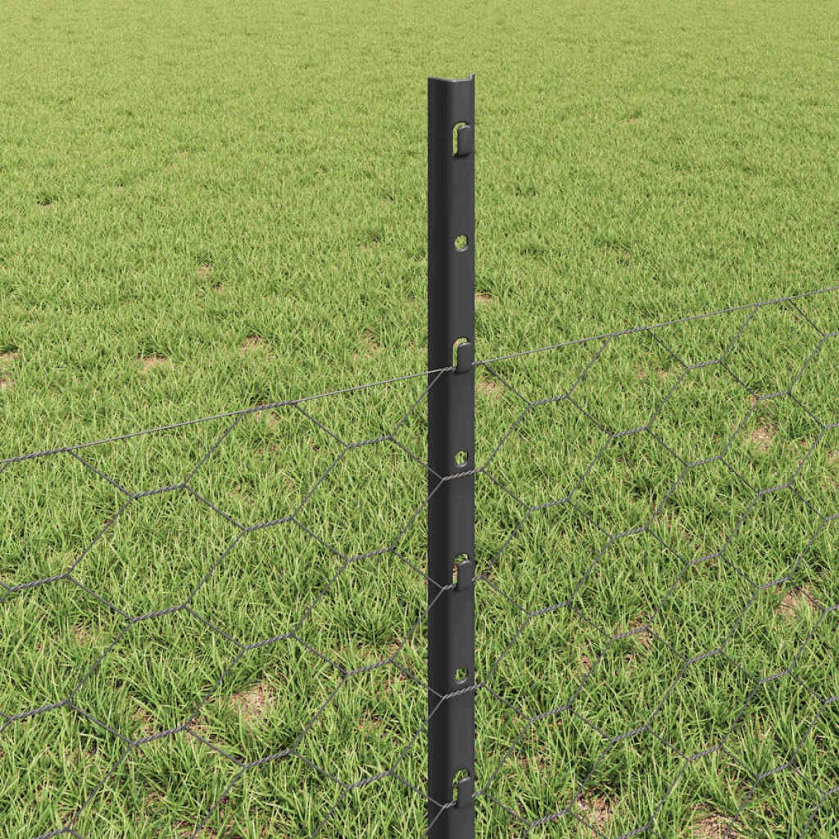 vidaXL Εξαγωνική Φράχτη με Στύλο 25 x 0,5 m PVC-Επικαλυμμένο Ατσάλι