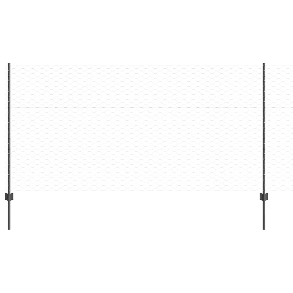 vidaXL Εξαγωνική Φράχτη με Στύλο 25 x 1,2 μ PVC-Επικαλυμμένο Ατσάλι