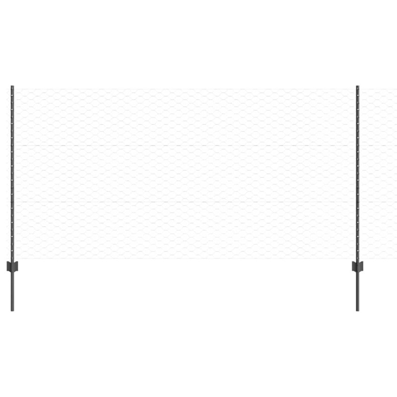 vidaXL Εξαγωνική Φράχτη με Στύλο 25 x 1,2 μ PVC-Επικαλυμμένο Ατσάλι