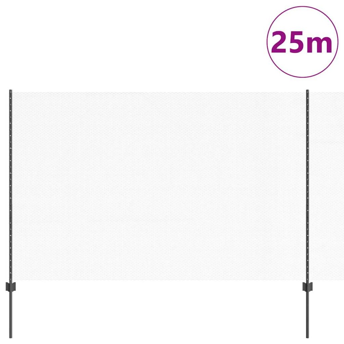 vidaXL Εξαγωνική Φράχτη με Στύλο 25 x 1,5 m PVC-Επικαλυμμένο Ατσάλι