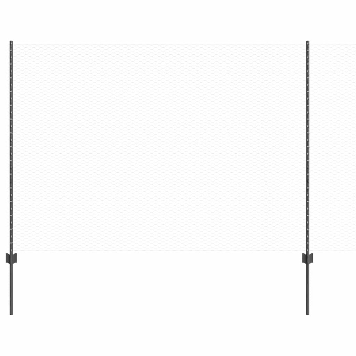 vidaXL Εξαγωνική Φράχτη με Στύλο 25 x 1,6 μ PVC-Επικαλυμμένο Ατσάλι