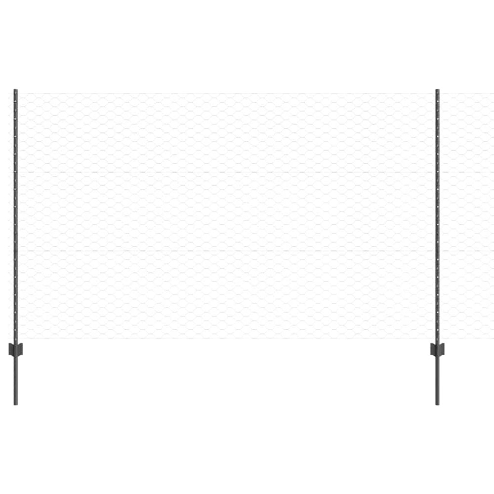 vidaXL Εξαγωνική Φράχτη με Στύλο 50 x 1,4 μ PVC-Επικαλυμμένο Ατσάλι