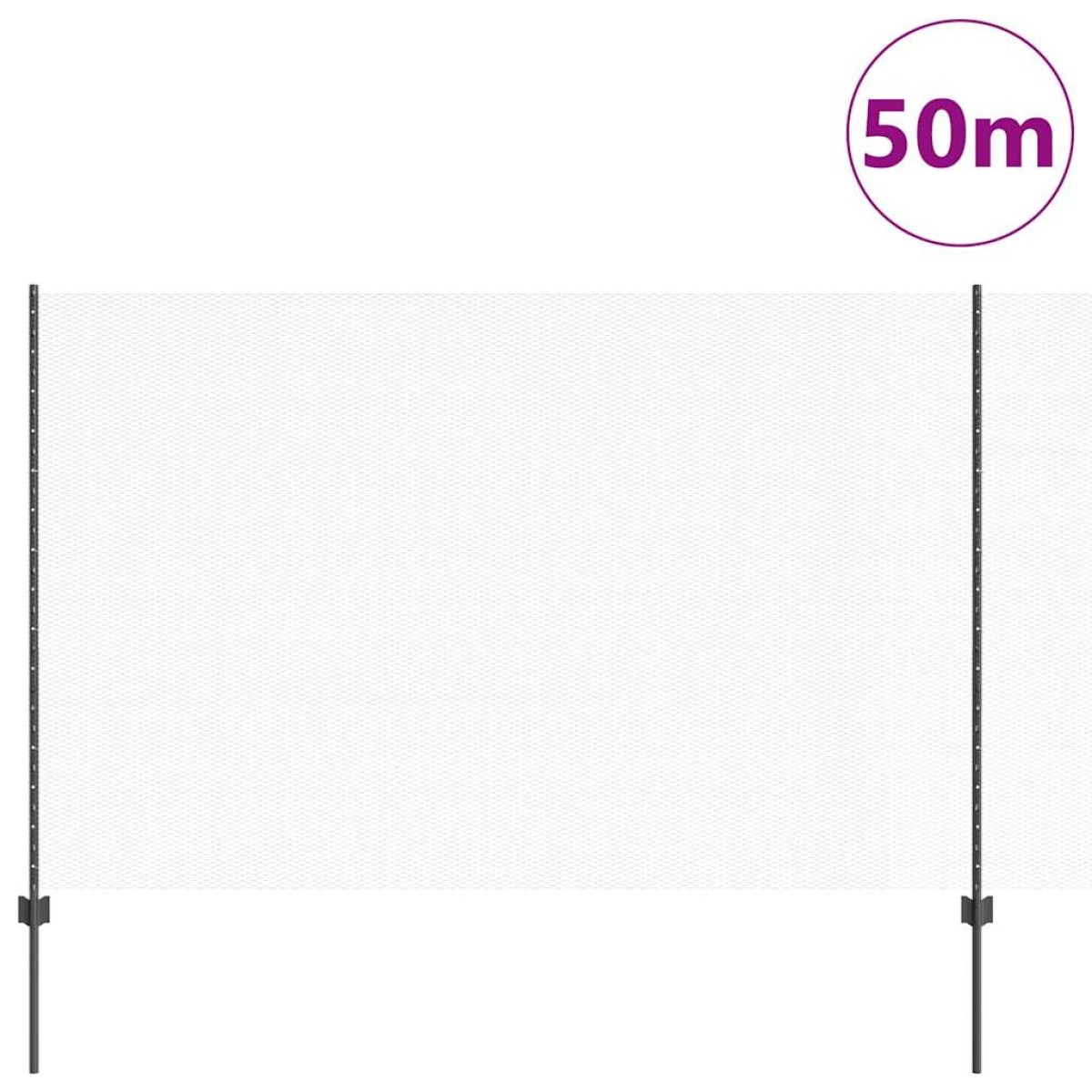 vidaXL Εξαγωνική Φράχτη με Στύλο 50 x 1,5 m PVC-Επικαλυμμένο Ατσάλι