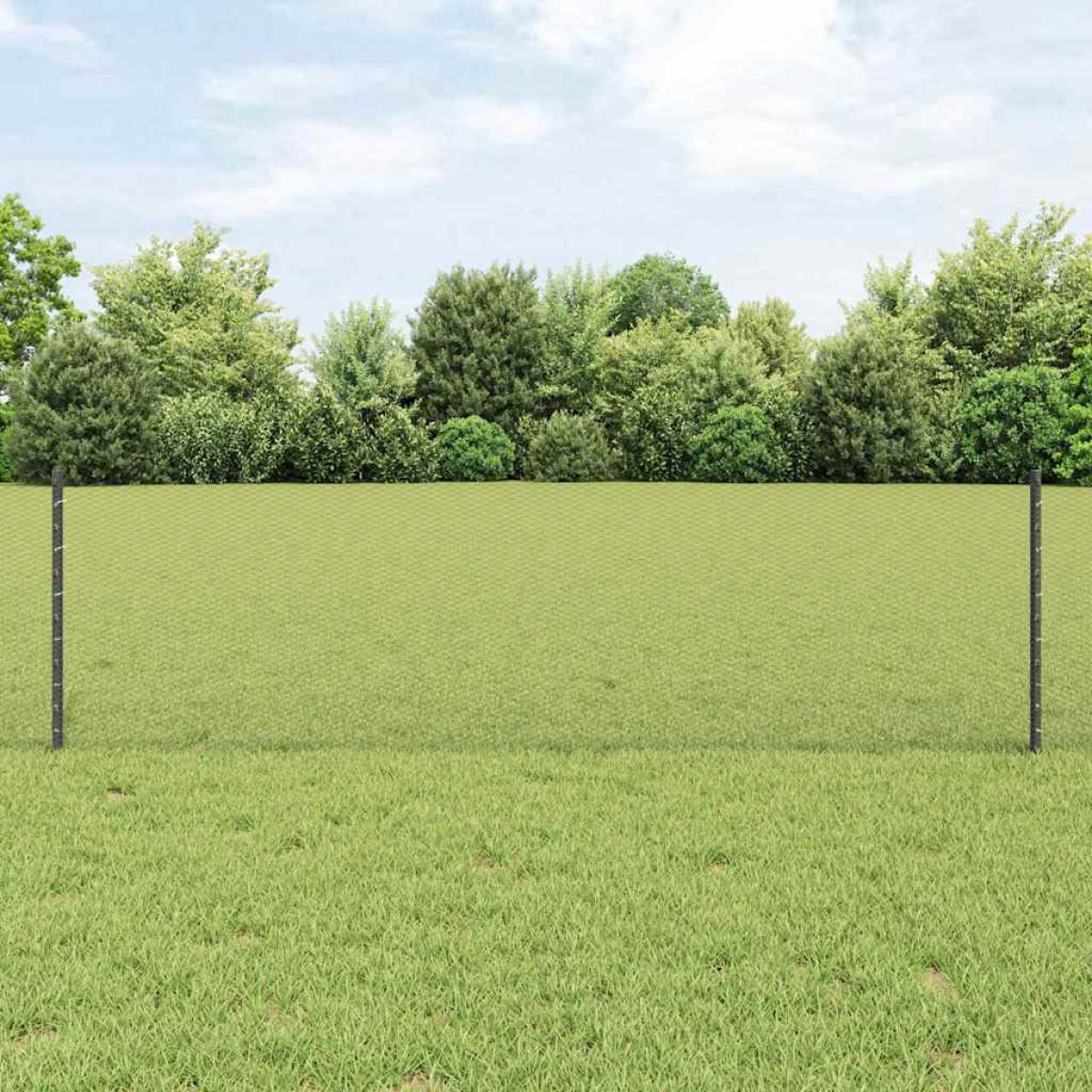 vidaXL Εξαγωνική Φράχτη με Στύλο 100 x 0,6 μ PVC-Επικαλυμμένο Ατσάλι