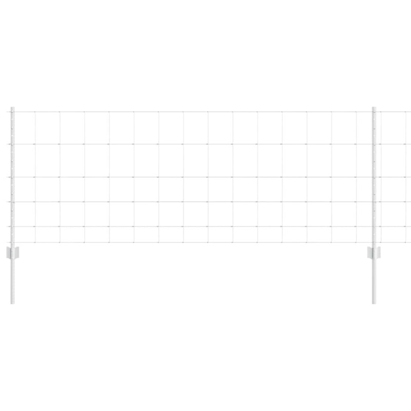 vidaXL Εξωτερική άγρια περίφραξη με στήλες 25 x 0,8 m Ασημί Δίχτυ
