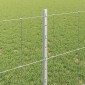 vidaXL Εξωτερική άγρια περίφραξη με στήλες 25 x 0,8 m Ασημί Δίχτυ