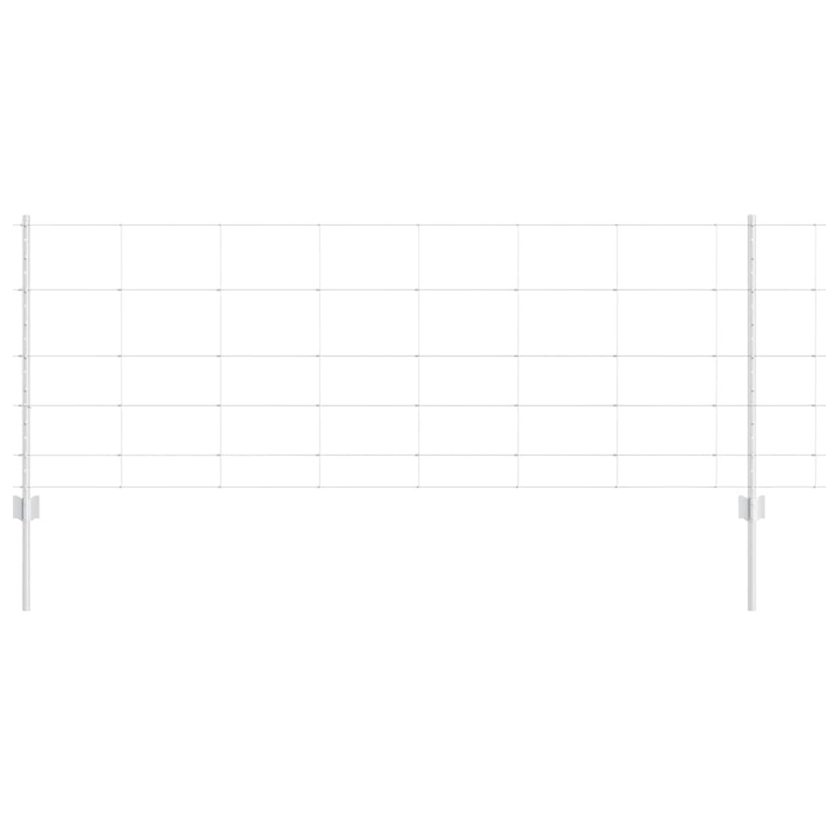 vidaXL Εξωτερική άγρια περίφραξη με στήλες 25 x 0,8 m Ασημί Δίχτυ