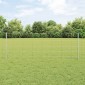 vidaXL Εξωτερική άγρια περίφραξη με στήλες 25 x 0,8 m Ασημί Δίχτυ