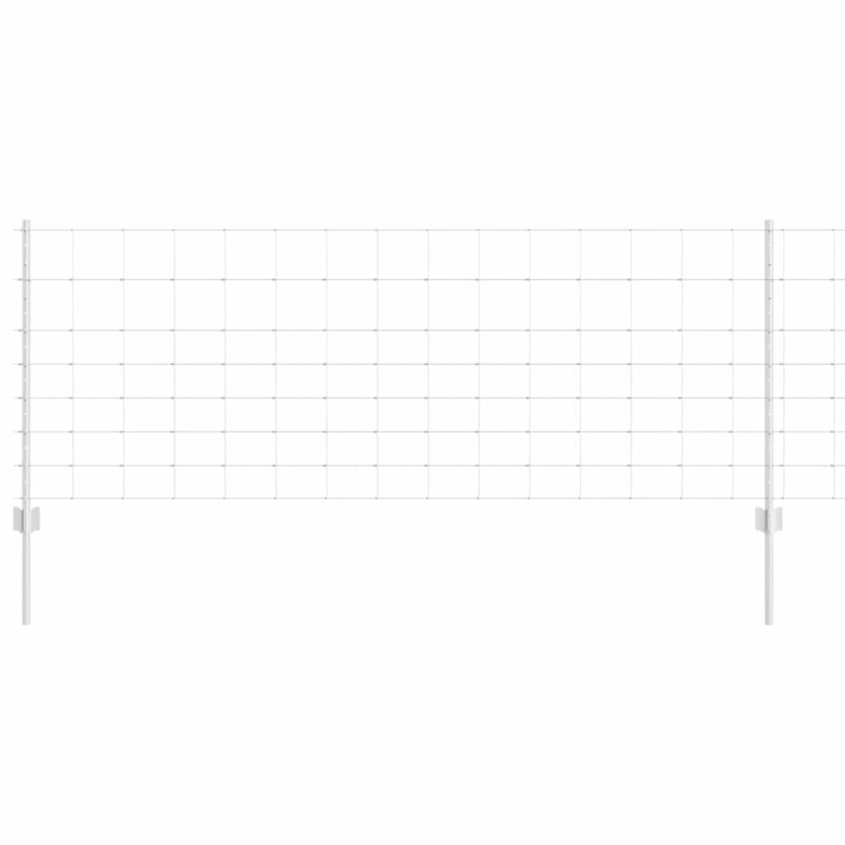 vidaXL Εξωτερική άγρια περίφραξη με στήλες 25 x 0,8 m Ασημί Δίχτυ