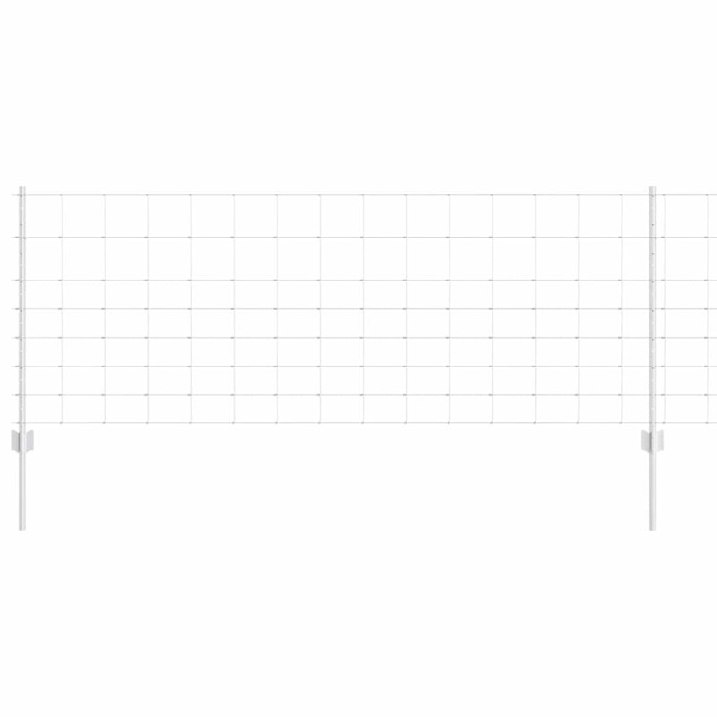 vidaXL Εξωτερική άγρια περίφραξη με στήλες 25 x 0,8 m Ασημί Δίχτυ
