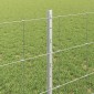 vidaXL Εξωτερική άγρια περίφραξη με στήλες 25 x 0,8 m Ασημί Δίχτυ