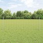 vidaXL Εξωτερική άγρια περίφραξη με στήλες 25 x 0,8 m Ασημί Δίχτυ