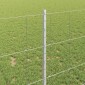 vidaXL Εξωτερική άγρια περίφραξη με στήλες 25 x 1 m Ασημί Δίχτυ
