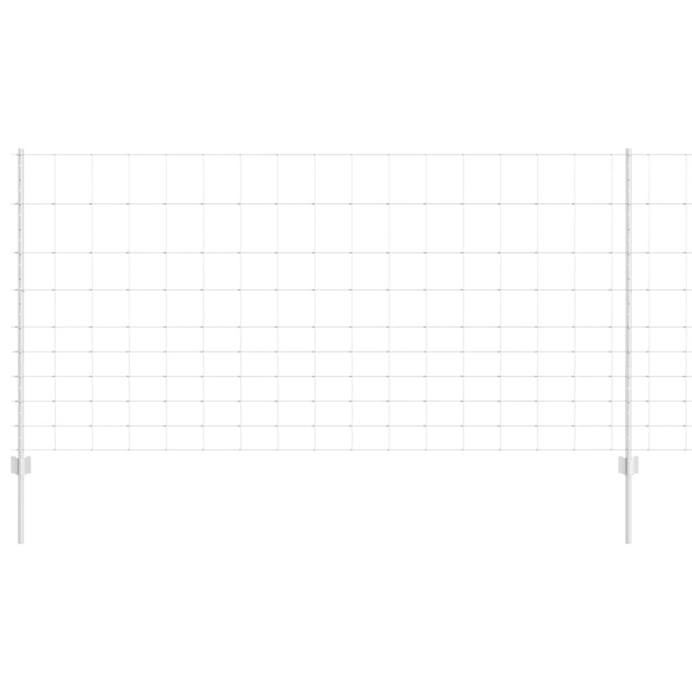 vidaXL Εξωτερική άγρια περίφραξη με στήλες 25 x 1,2 μ Ασημί Δίχτυ