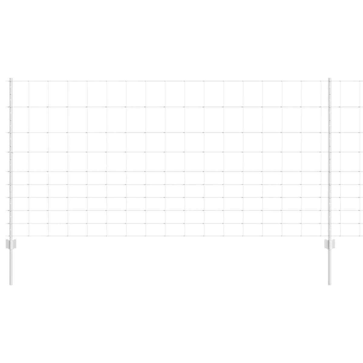 vidaXL Εξωτερική άγρια περίφραξη με στήλες 25 x 1,2 μ Ασημί Δίχτυ
