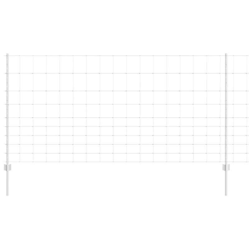 vidaXL Εξωτερική άγρια περίφραξη με στήλες 25 x 1,2 μ Ασημί Δίχτυ