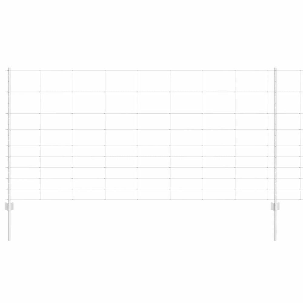 vidaXL Εξωτερική άγρια περίφραξη με στήλες 25 x 1,2 μ Ασημί Δίχτυ